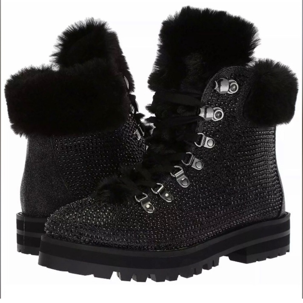 Jessica Simpson Norina Rhinestone Faux Fur Boots